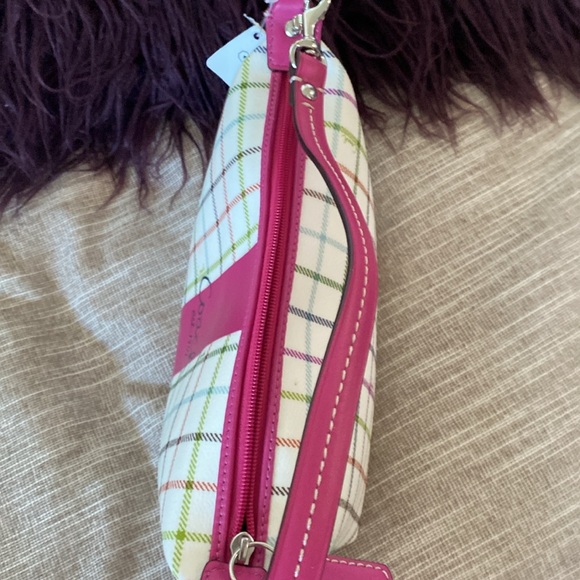 BNWT Tat Top Pink Handle Crossgrain Leather and Coated Canvas Coach Mini Bag - Picture 4 of 13